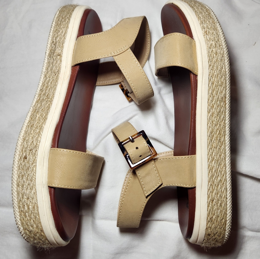 Mia Kiera Platform Espadrille Sandal Size 7.5 Ecru/tan - Picture 4 of 5